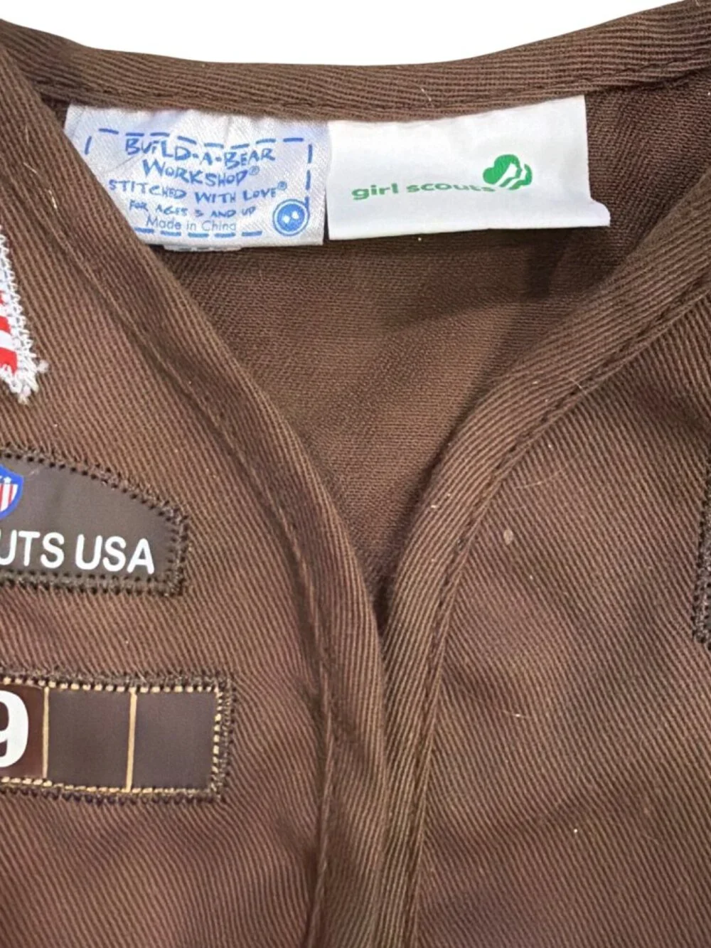 Build-A-Bear Workshop Girl Scouts Brownie Vest Outfit For Plush Bears